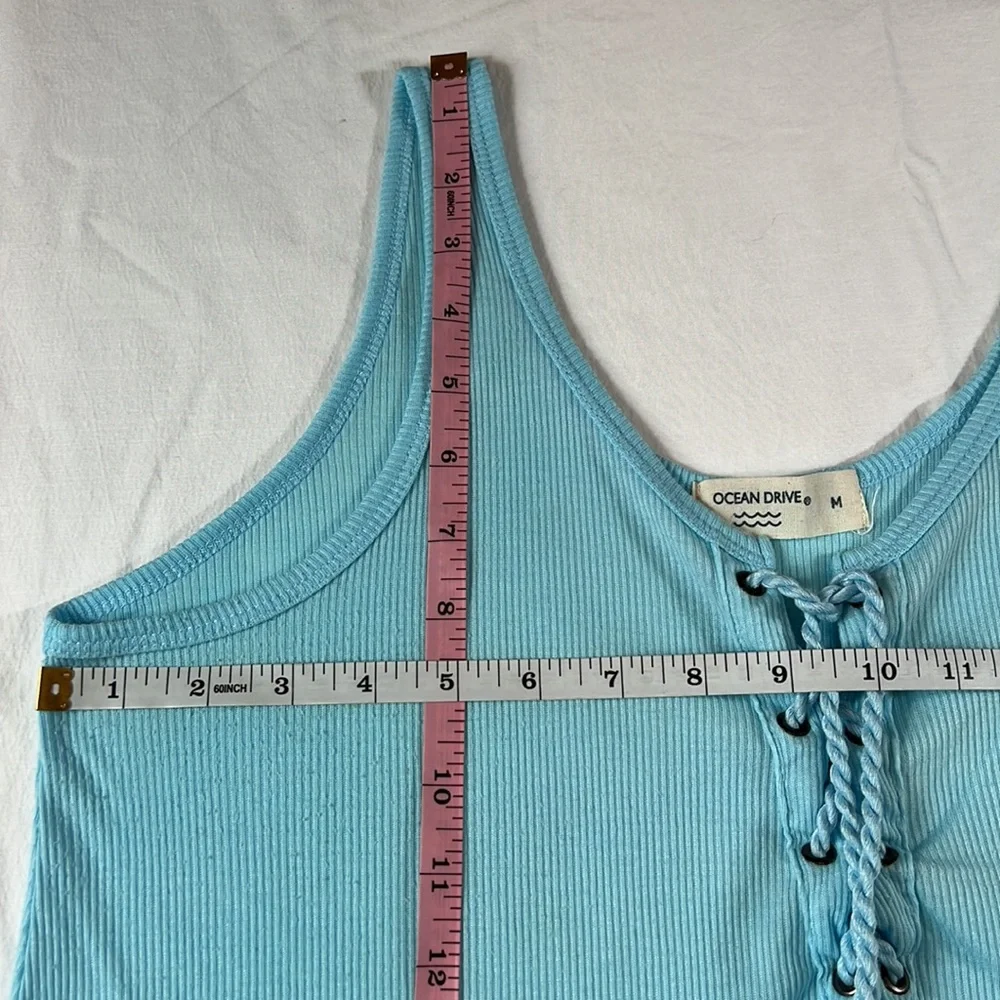 Ocean Drive M Blue Ribbed Tank - Picture 11 of 13